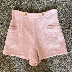 Zara pink tweed shorts